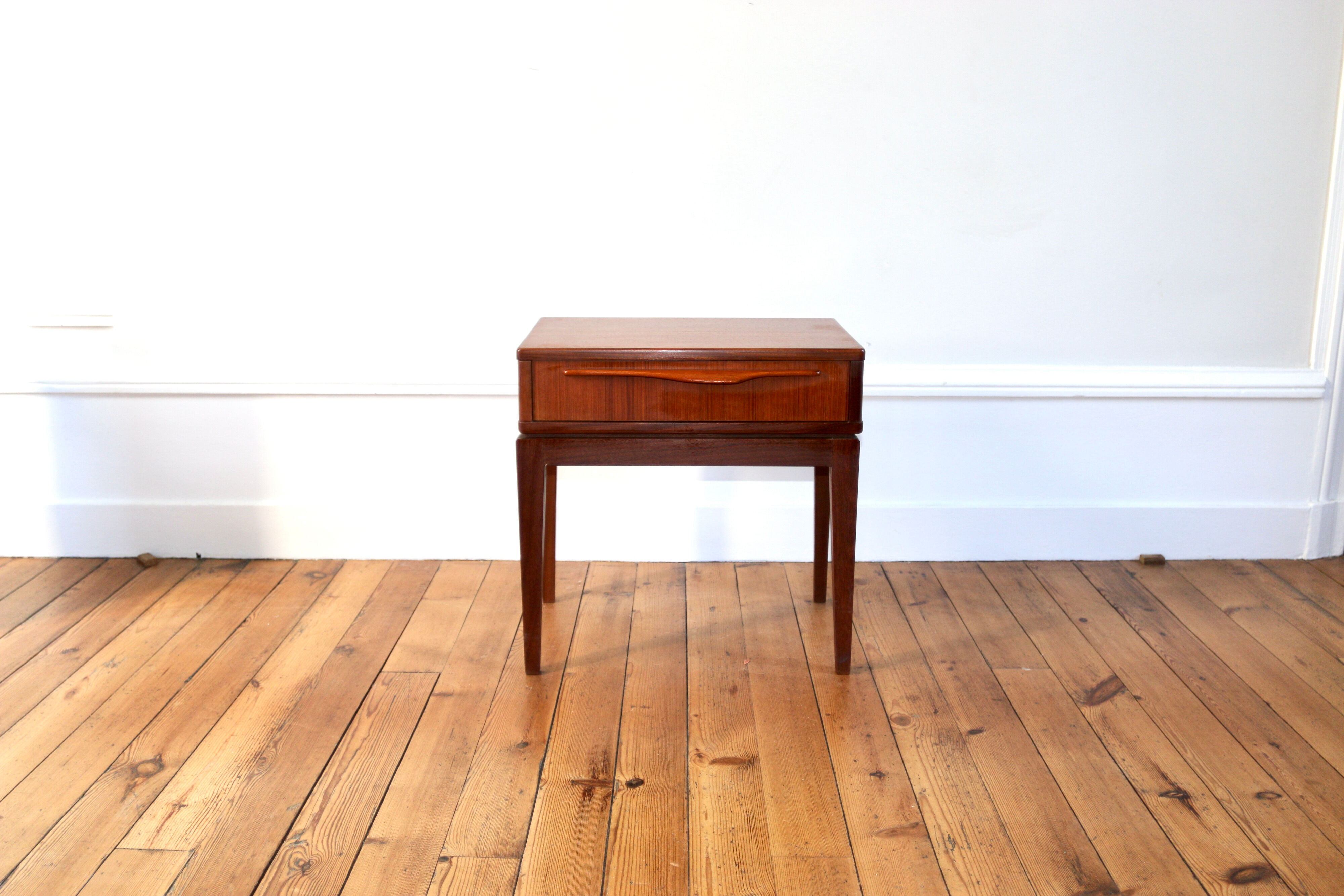 Scandinavian bedside table vintage teak 1960