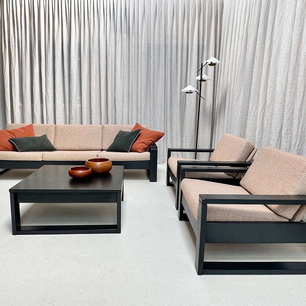 Brutalist seating set, Sigma Furniture, Belgium, 1970s