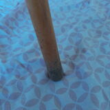 Round dining table vintage curved wooden foot