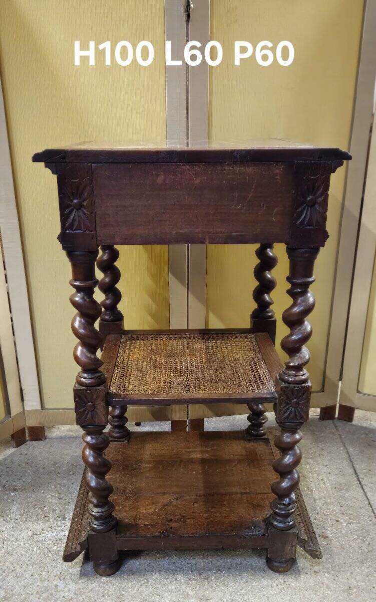 Renaissance style display table in solid oak