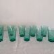 10 green Lesieur glasses – 1960s-1970s