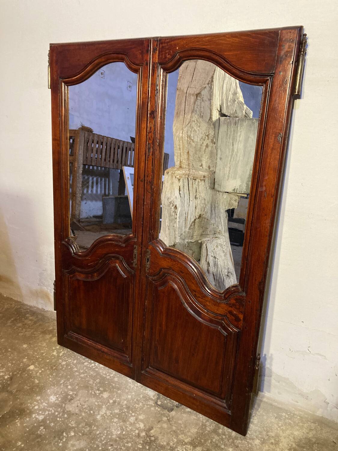 Pair of old mirror doors