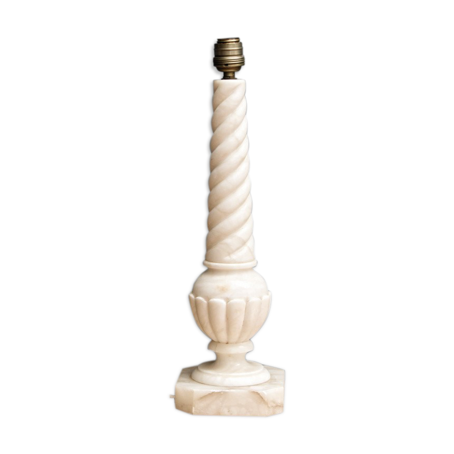 Italian lamp foot in twisted white marble