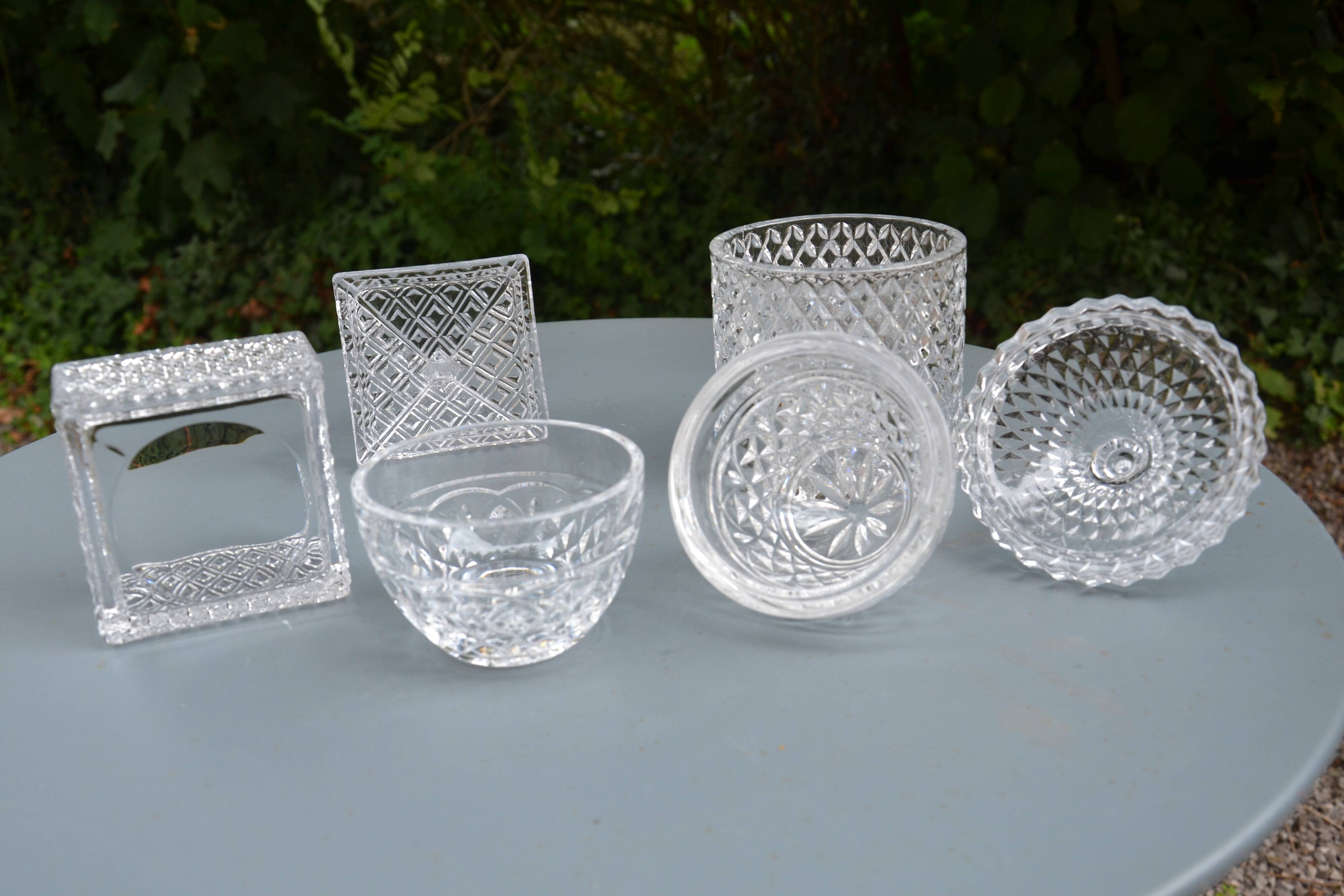 Set of glass candy jars/boxes