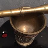 Mortar and pestle in bronze, silver and copper