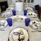 Service de table assiettes et plats Gien modèle grands oiseaux