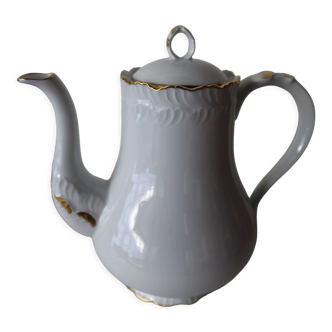 Théière Tharaud, porcelaine de Limoges, or fin