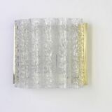 Pair of wall sconces in brass or frosted glass by Doria, Germany, 1960s.