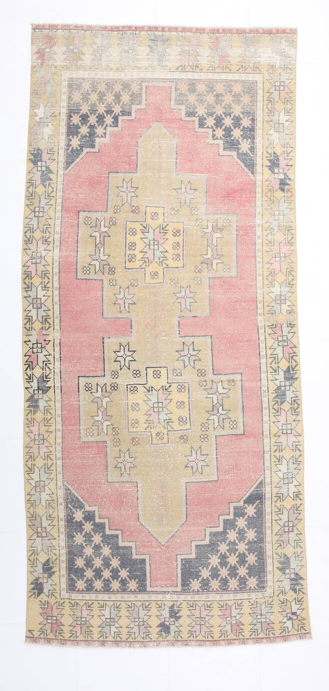 4x8 Red & Yellow Small Persian Rug, 118x270Cm SK 17615