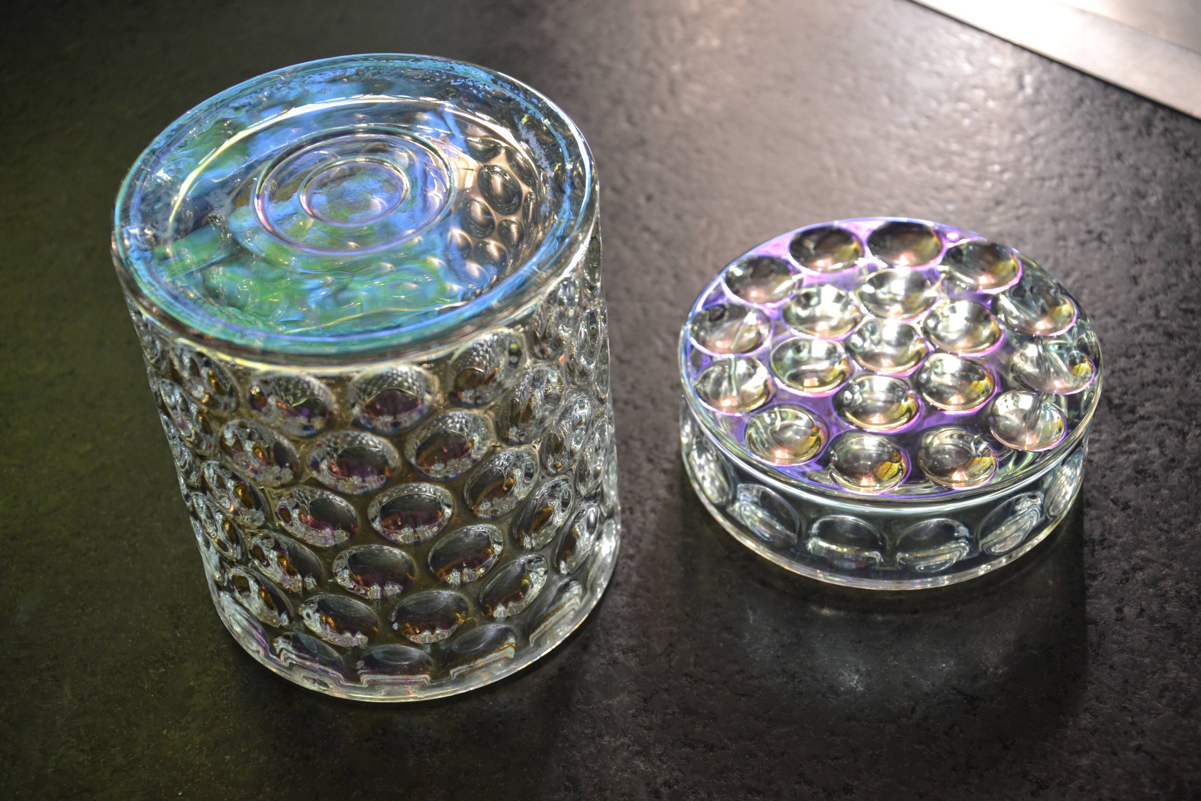 Molded-pressed glass jar/candy dish