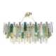 Monumental Rectangular Strip Listelli Murano Glass Chandelier by Simoeng
