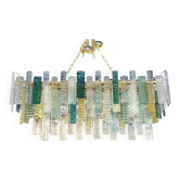 Chandelier Monumental Rectangulaire en Verre de Murano Listelli par Simoeng