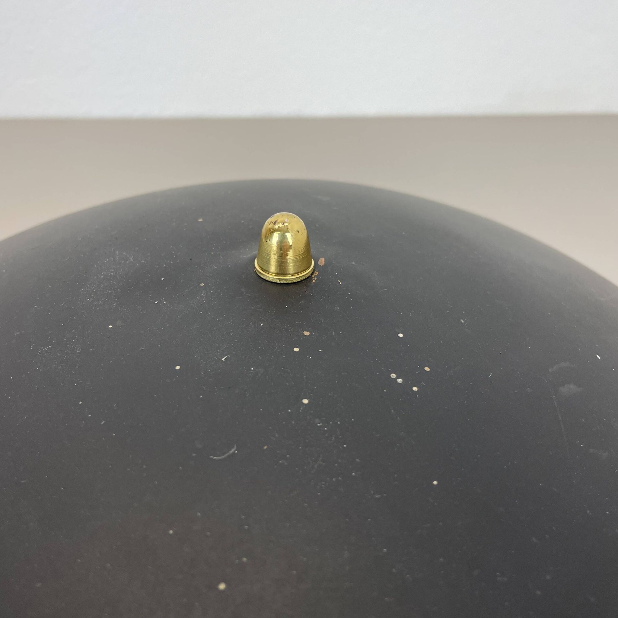 unique round metal Gino Sarfatti Style Ceiling Wall Light Flushmount Italy 1950s