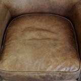 Set of 2 nice, subtle cowhide armchairs with reversible Kelim seat cushions