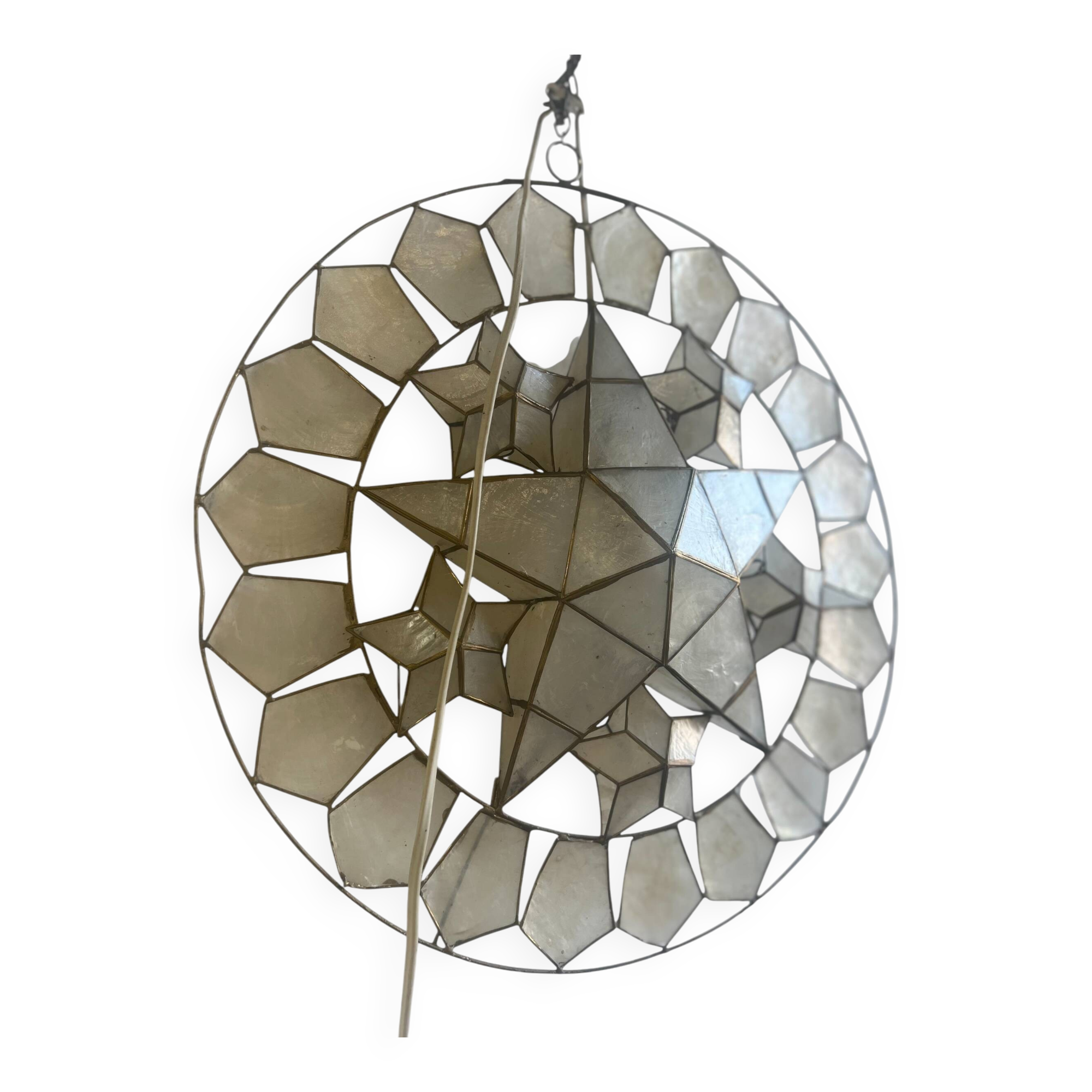 Lustre / lampe murale vintage coquille capiz