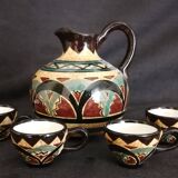 Saint Jean de Bretagne ceramic liqueur set, 5 pieces