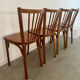 Lot de 4 anciennes chaises de bistrot baumann vintage en bois