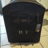 Leather travel trunk