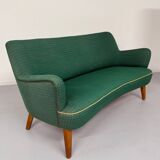 Ancien canapé haricot cocktail vert vintage design des années 50