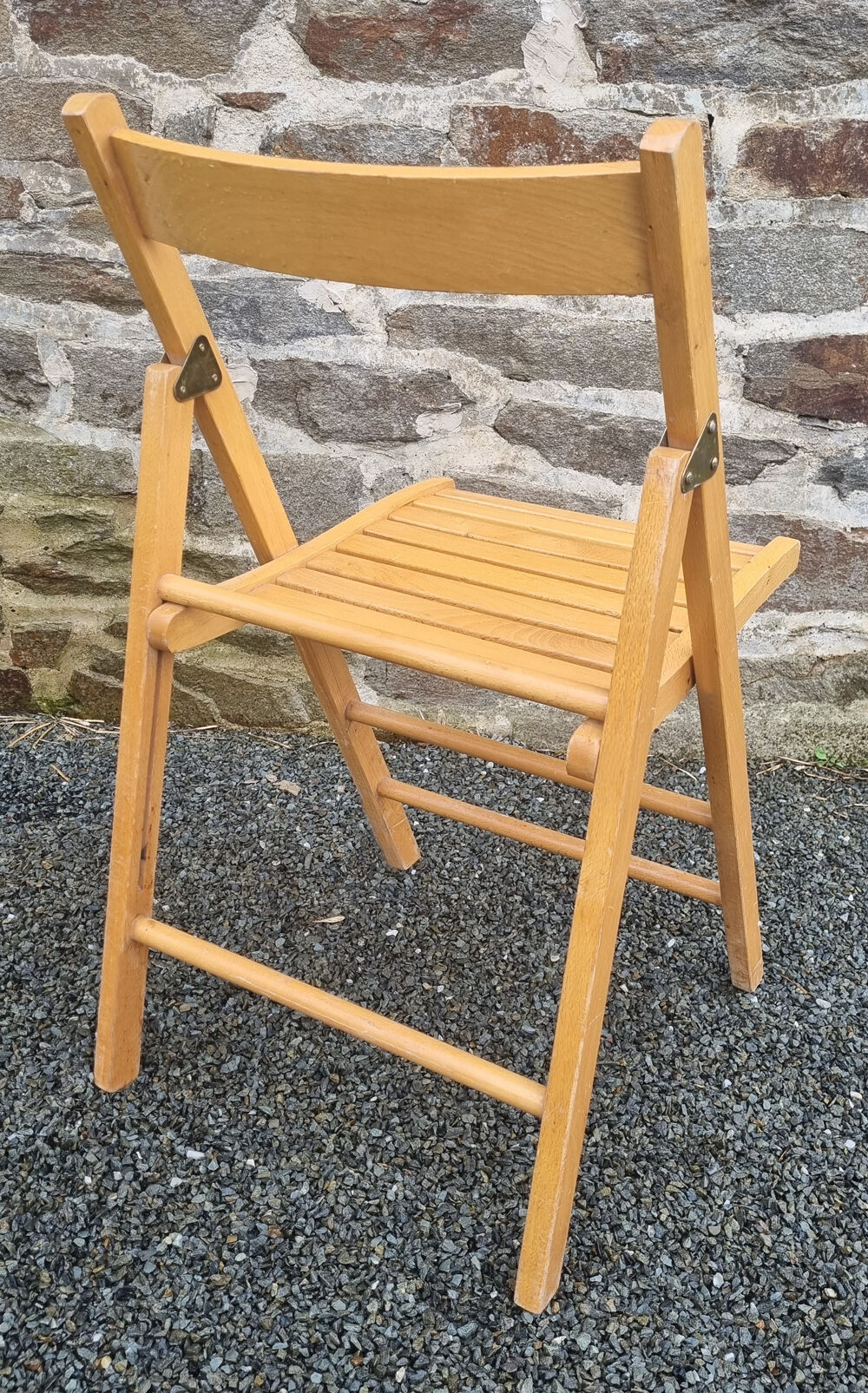 Folding chair blond wood, vintage
