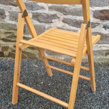 Folding chair blond wood, vintage
