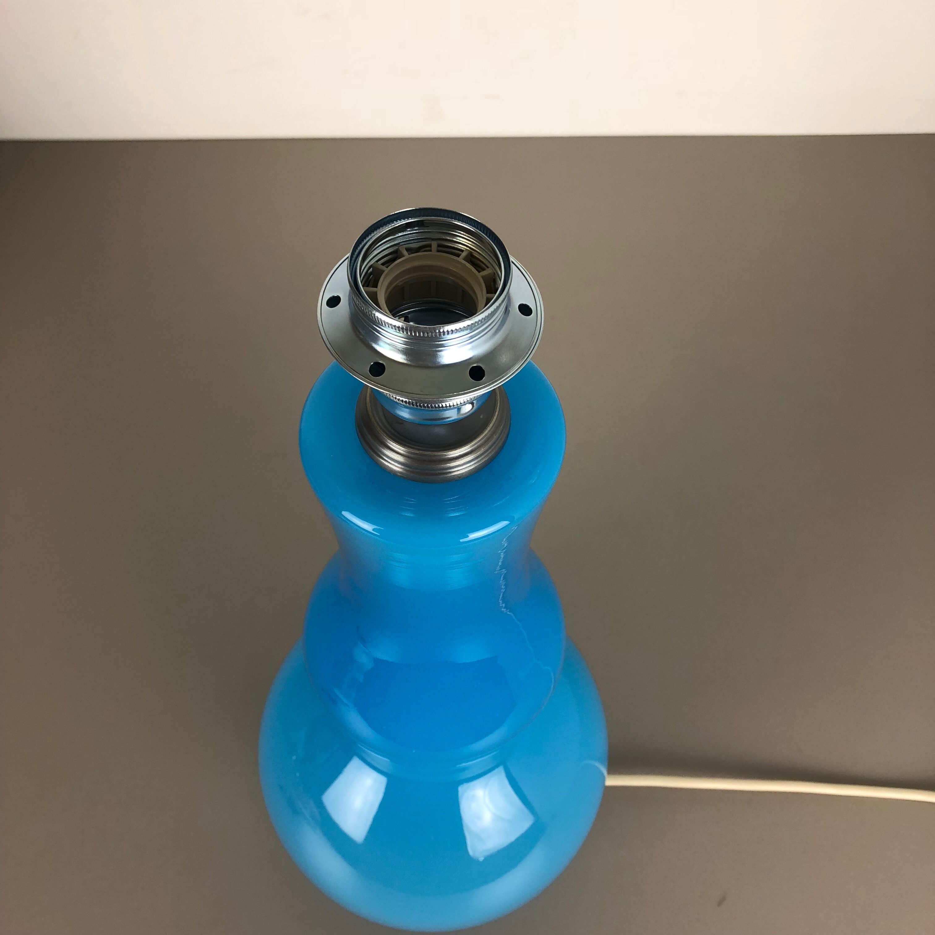 Opaline Murano glass table desk light made by Cenedese Vetri Italy, 1960s