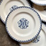 6 assiettes plates en terre de fer K&G Lunéville