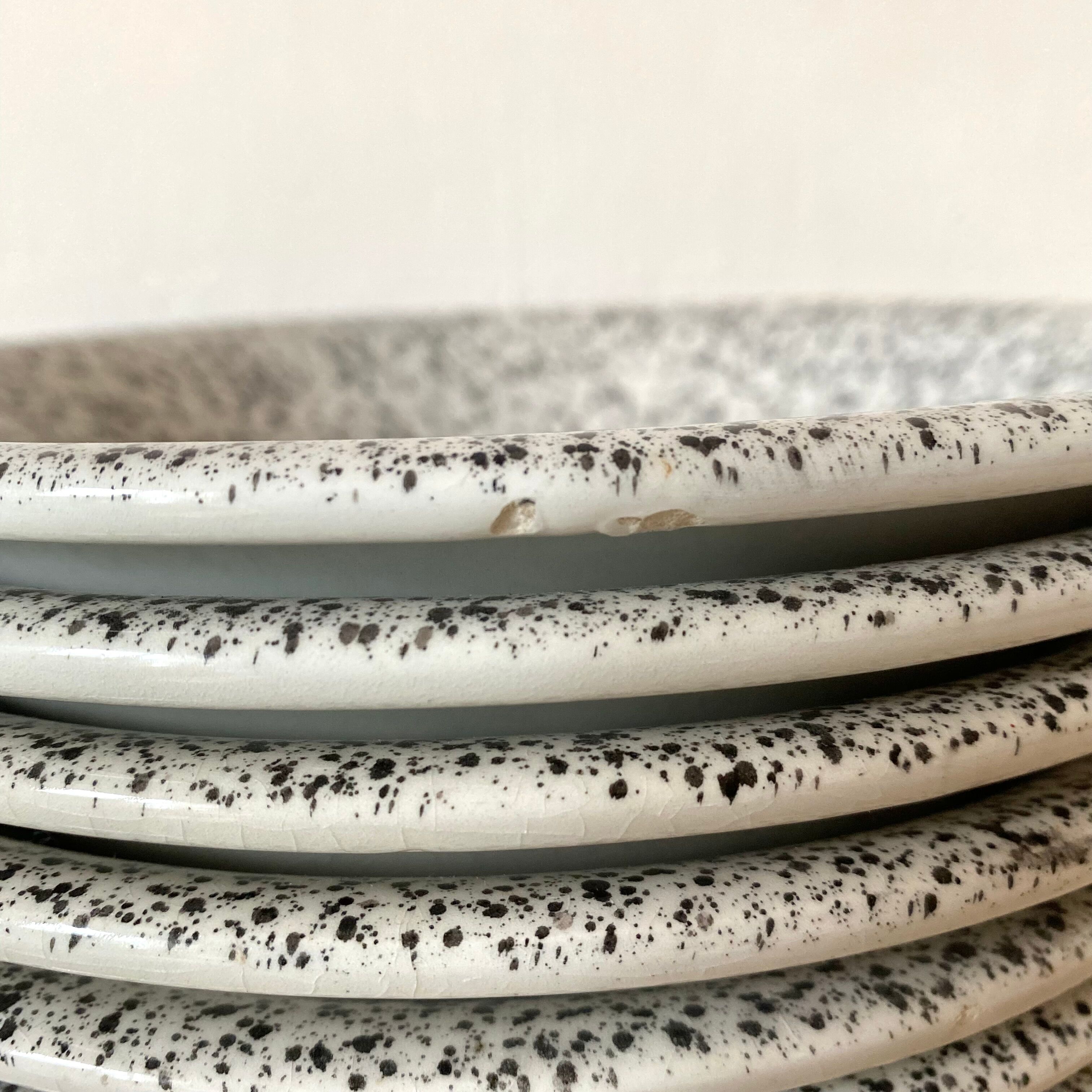 Black and white hollow plates 80s