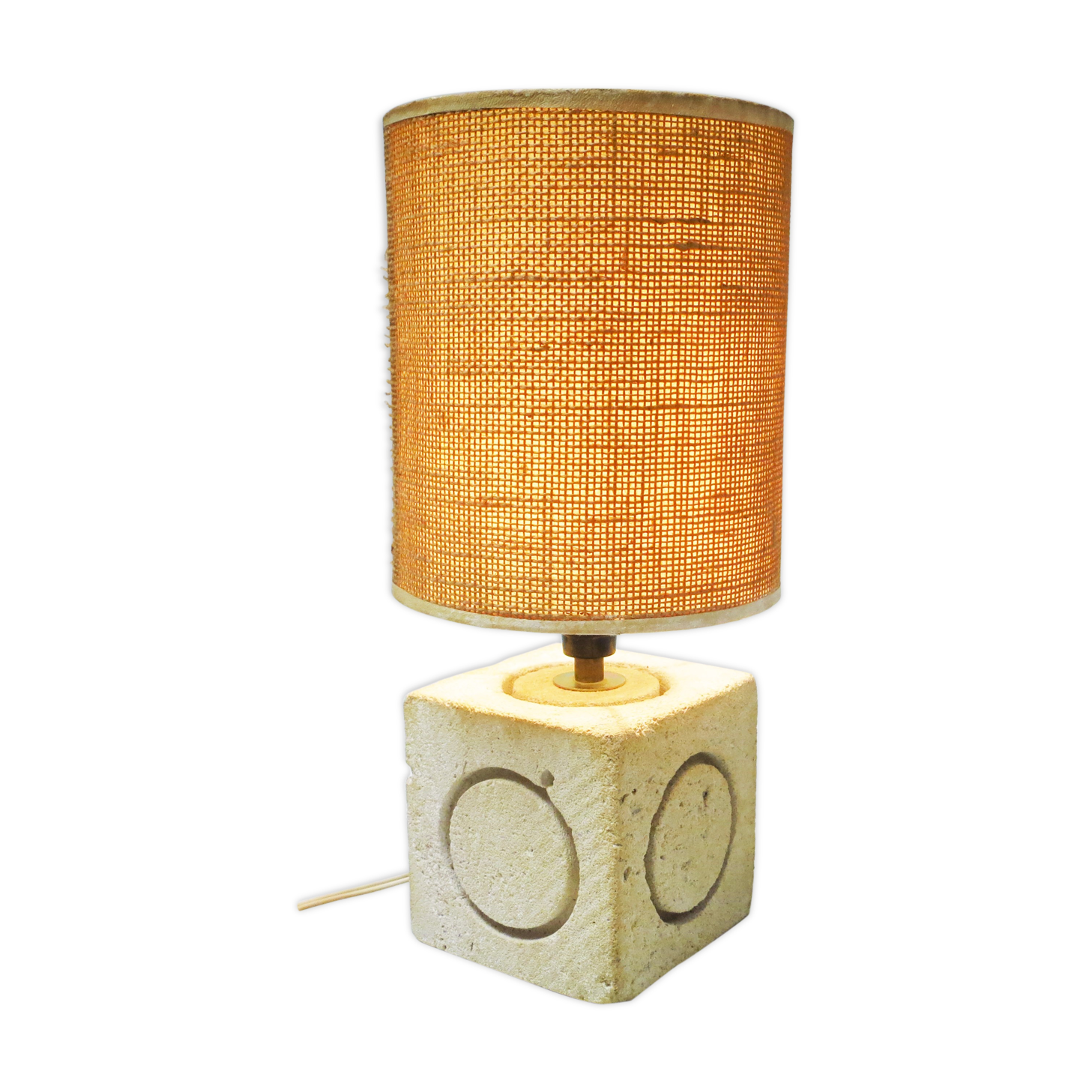 Albert Tormos stone cube lamp 70s