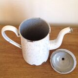 Enamelled tin teapot