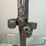 Large brutalist wrought iron lamp from the 60s