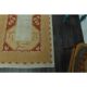 1970s Vintage Turkish Oushak Handmade Wool Cotton Orange Area Rug  116x178