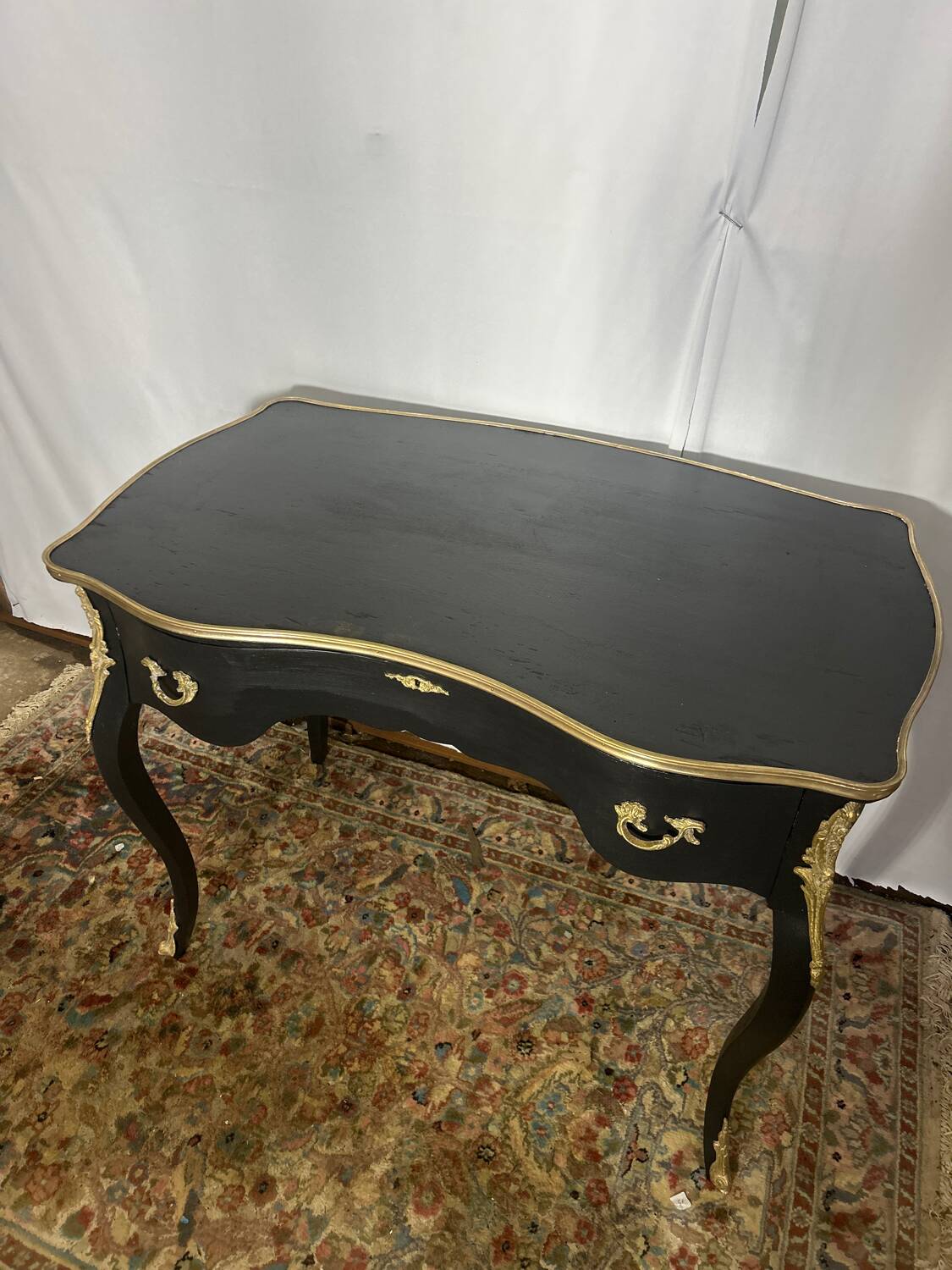 Louis XV style period flat desk, completely renovated