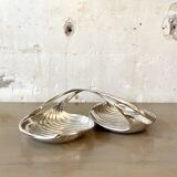 Art Nouveau double servant bowl Christofle Gallia silver metal