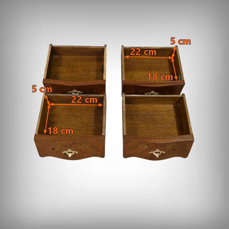Pair of marquetry bedside tables, Louis XV style – 1960