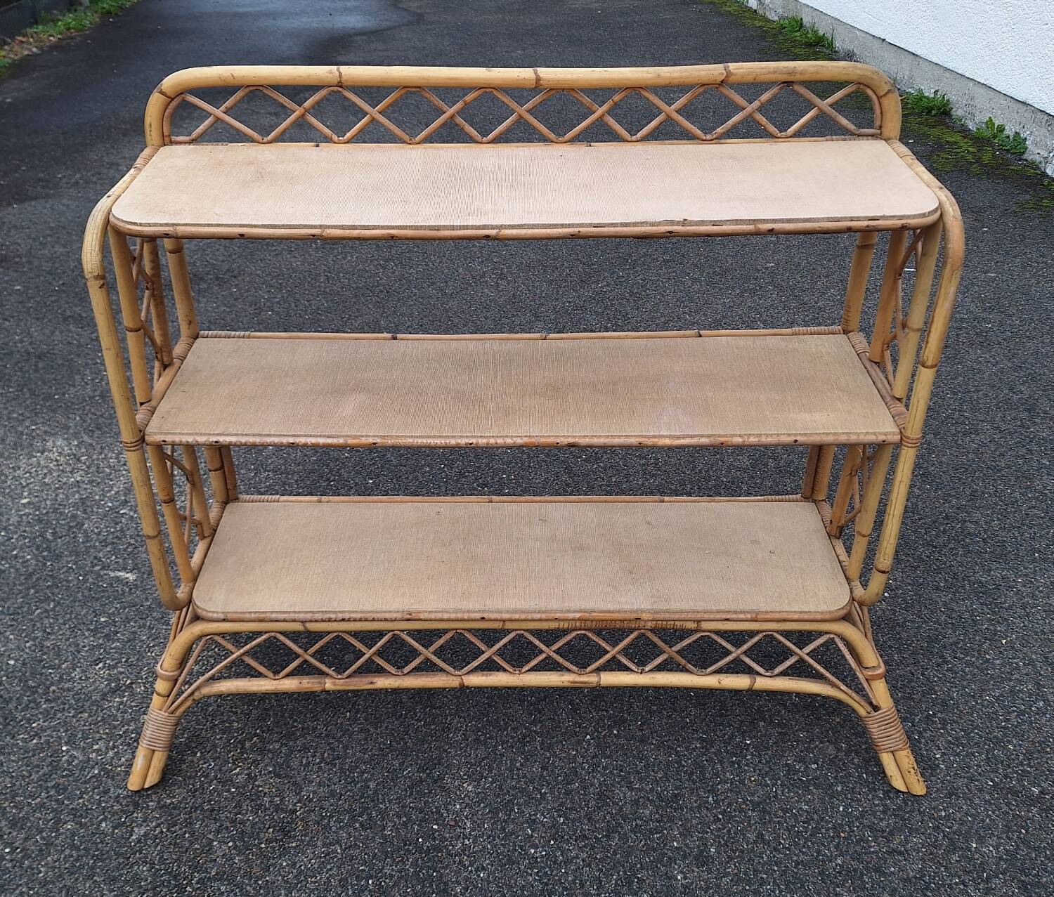 Vintage rattan shelf
