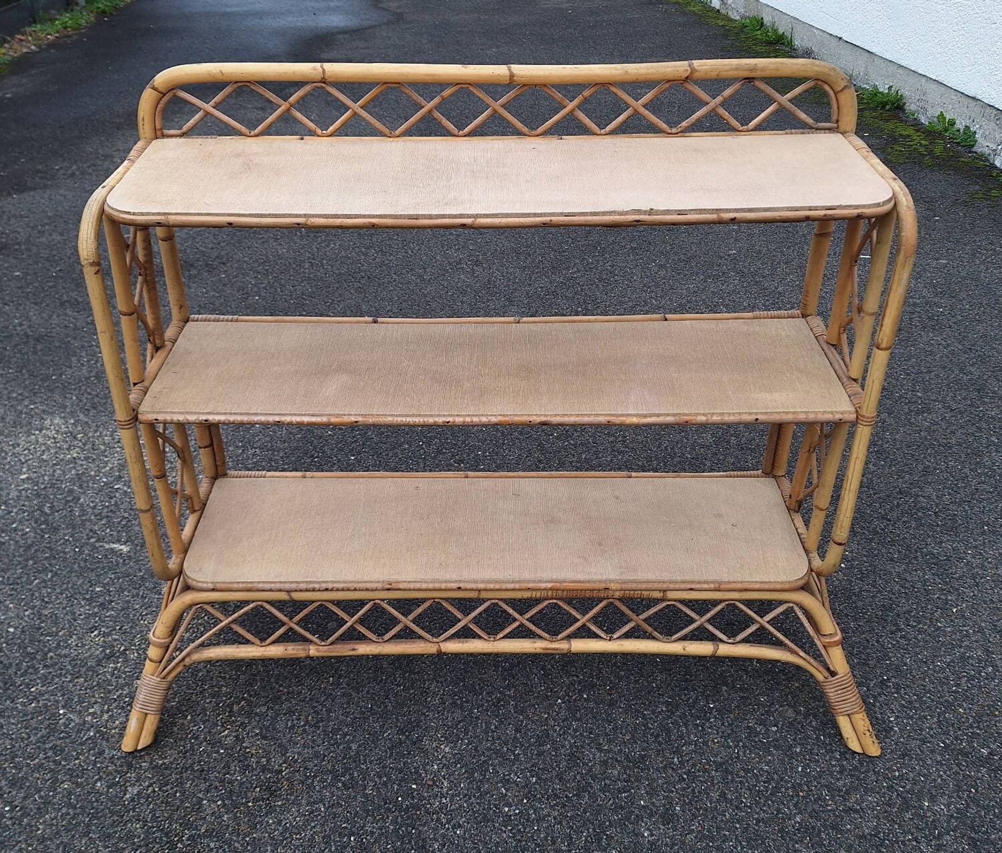 Vintage rattan shelf