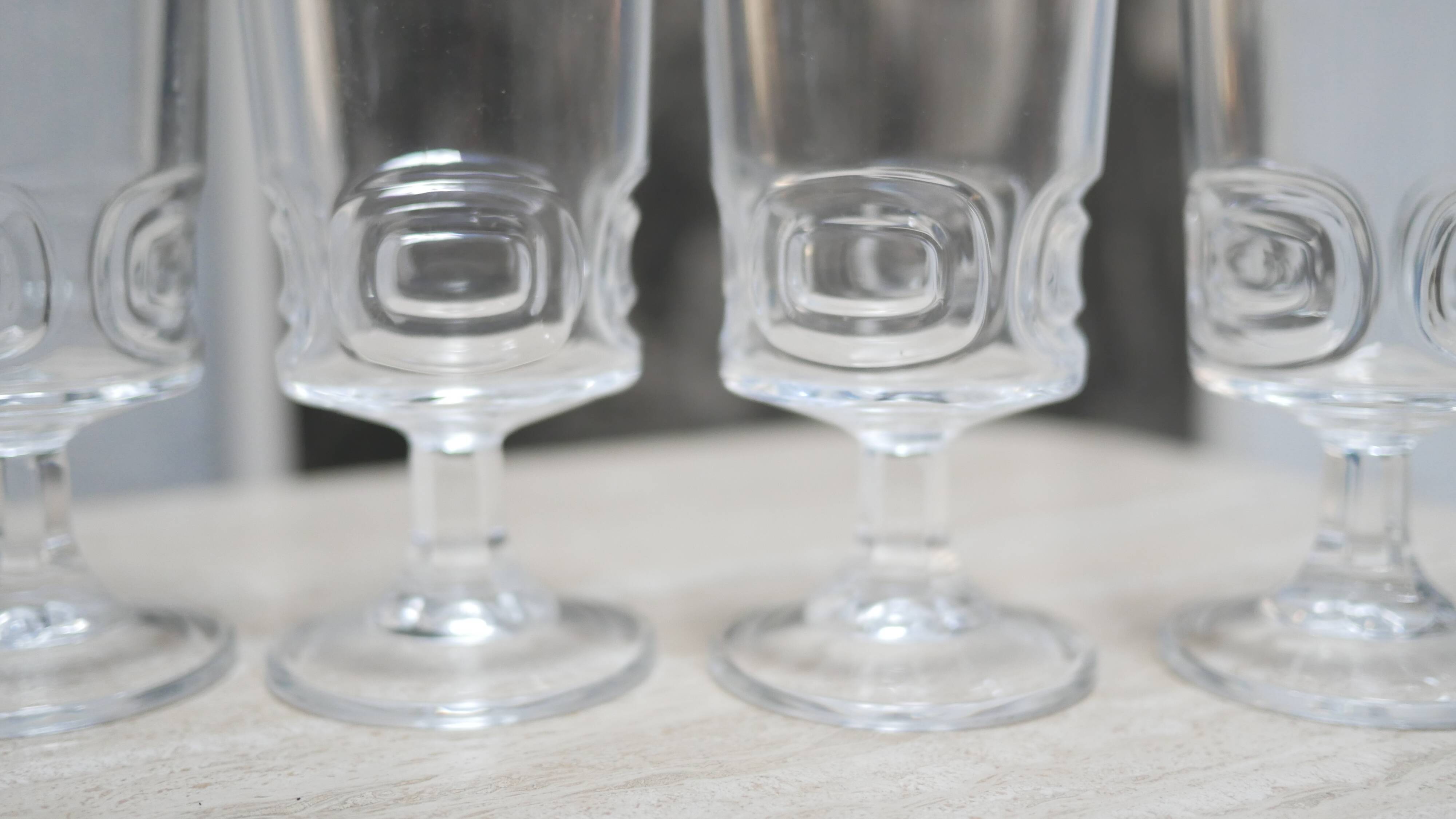 Series of 6 vintage walking glasses