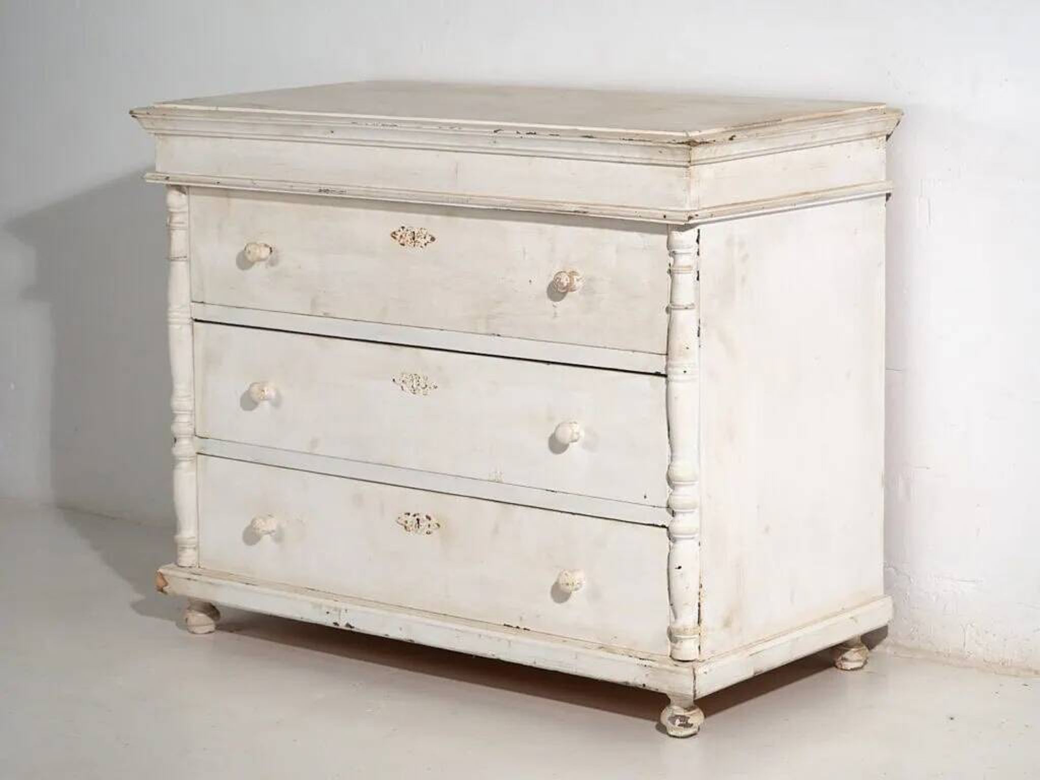 Commode ancienne blanche (c.1900) #18