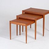 Nest of Tables in Teak, Denmark, 1960s, Set of 3