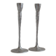 Pair of aluminium candle holders