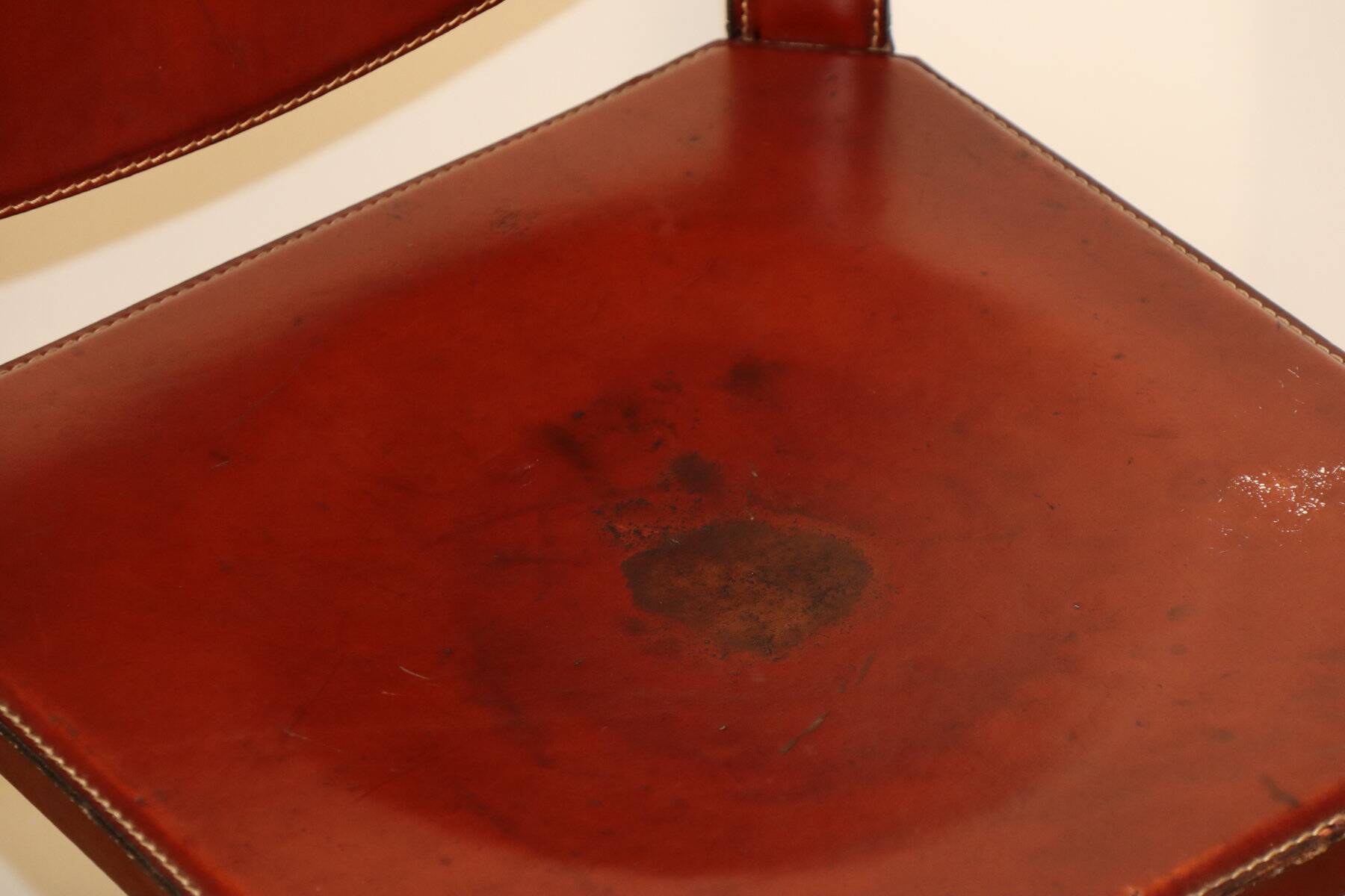 Matteo Grassi high stool in leather and metal