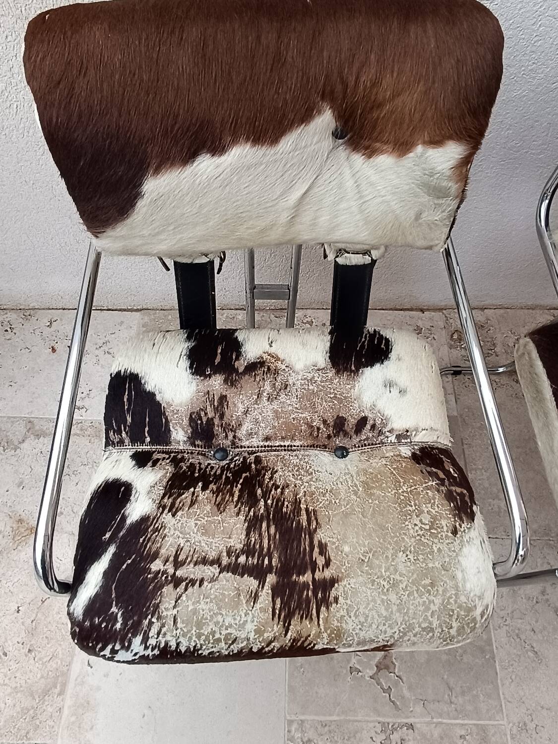 Set of 4 vintage Cucroma armchairs – Guido Faleschini – leather