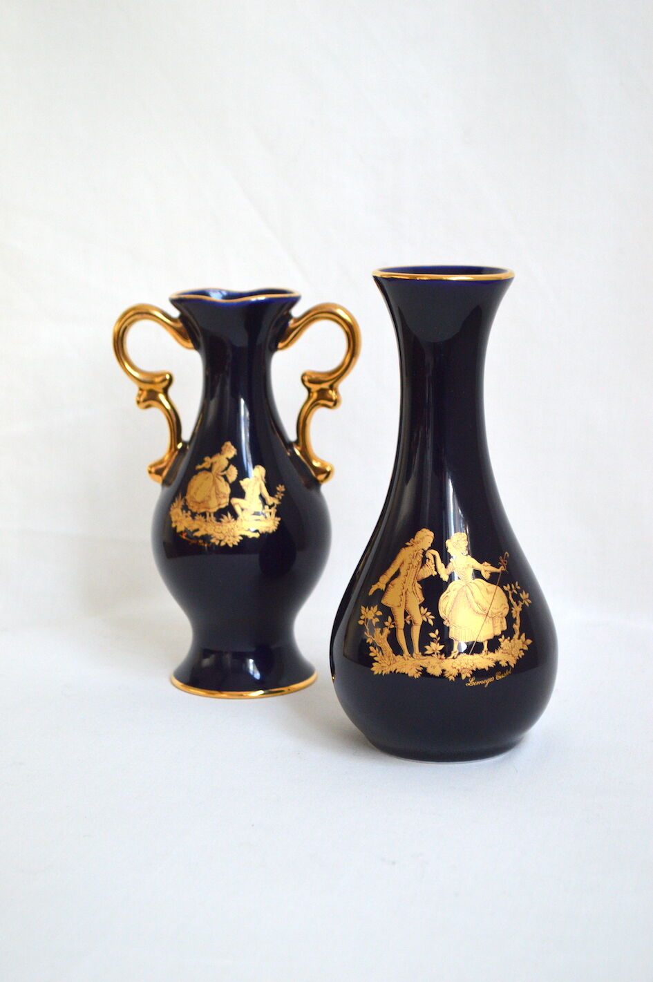 Duo of porcelain vases Limoges Castel