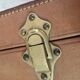Antique leather and brass trunk/suitcase, high-end luggage circa 1930