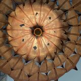 1970s metal chandelier Hans Kogl leaf patterns
