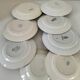 Set of 8 ironstone plates with coordinated designs.