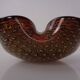 Red & Gold Murano Glass Ashtray by Barovier & Toso, Italy, 1960s