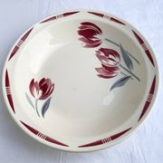 Plat creux ancien Badonviller décor tulipes