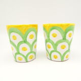 Tasse en céramique italienne vert & jaune